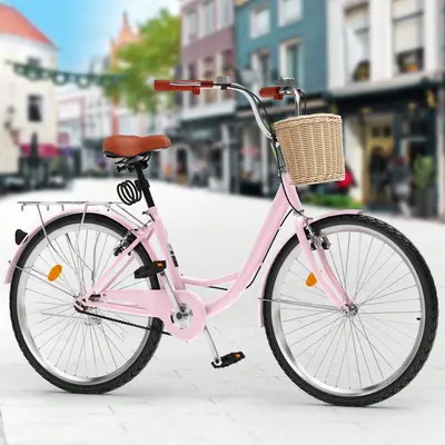 Pink Ladies Bikes With Baskets On The Front HOT Pink Ladies Push