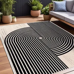 Abstract Geometric Pattern Floor Mat, Waterproof Non-slip Floor Carpet, Decorative Area Rug for Home Garden Porch Balcony, Vanity Decor Accessories, Modern Abstract Rug