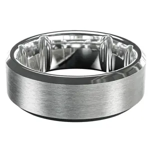 Groove Tungsten Ring – Men’s Tungsten Wedding Band, Scratch-Resistant & Comfortable, Includes Zeus Silicone Ring – Platinum
