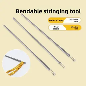 2Pcs Bendable Multi-purpose Spring Loaded Cord Threading Tool for Eyelet Elastic Waistband String Insertion Device