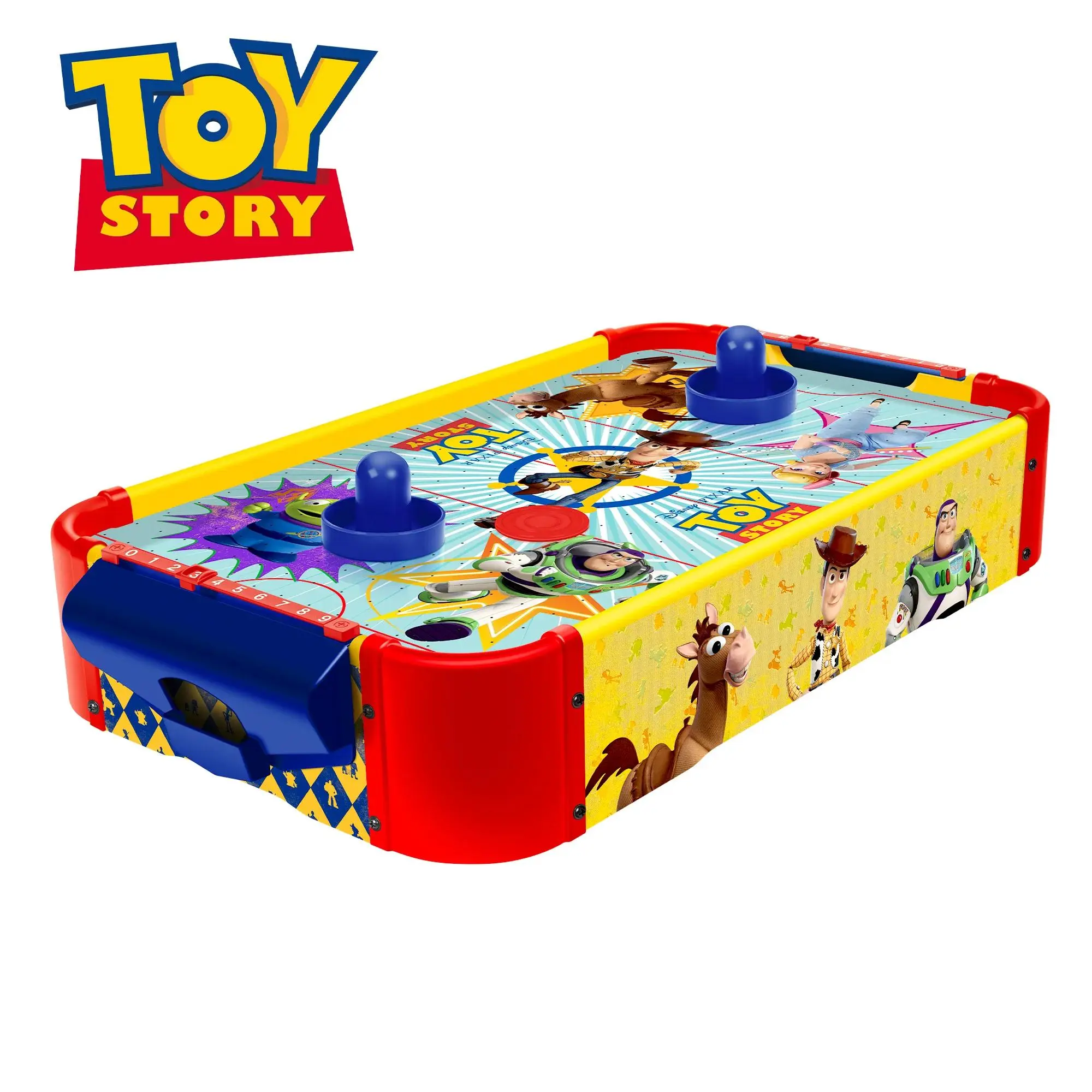 Disney Wooden Electronic Air Hockey Table: Mickey Mouse, Minnie Mouse, Stitch, Toy Story, Disney Princess – Age 4+, Officially Licensed Family Board Game