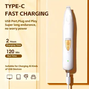 Electric dog paw trimmer, dog scissors with LED light, USB rechargeable professional dog grooming kit, cat and dog shaver, pet eyes, face, ears, paws