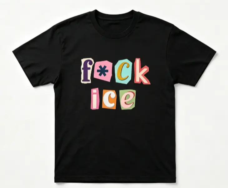 F*ck Ice Magazine Letters Unisex Tee, Anti Trump Shirt, Anti Maga, FDT, Protect Immigrants, No Human Is Illegal, Leftist Clear Cotton
