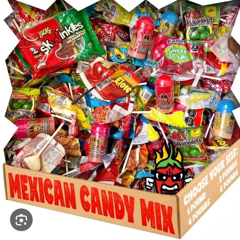 Assorted Mexican Candy Box (1 lb) Spicy Sour Sweet  Candies Snack Bonbon Mexican Variety Candy Bag Mixed