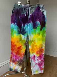 waist 30" Women’s M Galaxy rainbow pants stretchy trousers