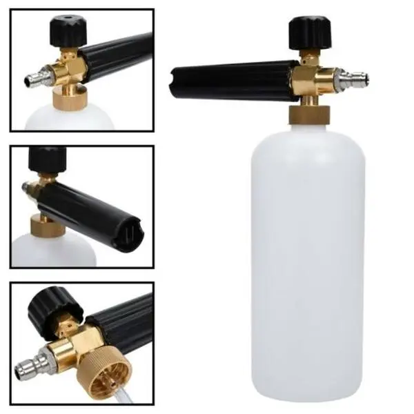 1/4" Snow Foam Pressure Washer Gun Kit - Car Wash Nozzle, Soap Lance, Spray Jet Bottle, Foam Sprayer for Car Washing Supplies