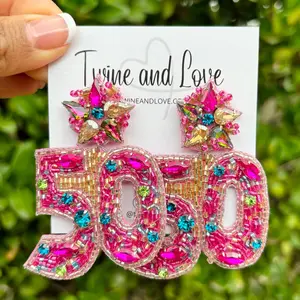 50th Birthday Beaded Earrings