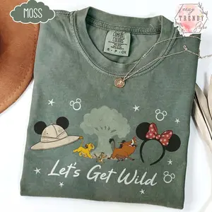 Coquette Bow Safari Animal Shirt, Cute Jungle Friends Graphic Tee, Comfort Colors Style, Let’s Get Wild Family Trip Shirt