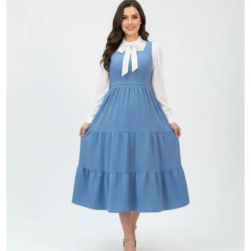 MIDI OVEROL in Tecno Crepe - Elegant Casual Midi Dress for Any Occasion - Versatile and Stylish Fit