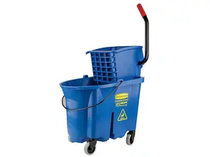 RUBBERMAID FG758888BLUE WaveBrake Mop Bucket and Wringer,8.75 gal.,Blue