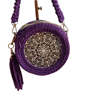 Handmade purple crochet bag