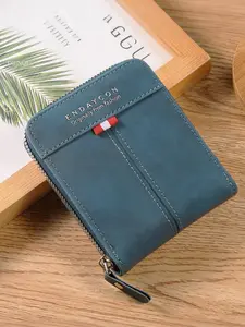 Vintage Men's Bifold Wallet Full Zipper Short Business Purse PU Leather Credit Card Holder with ID Window Coin Pocket Portable Money Bag for Male, Practical Commute & Business Gift for Men, Solid Color Wallet, Durable Wallet