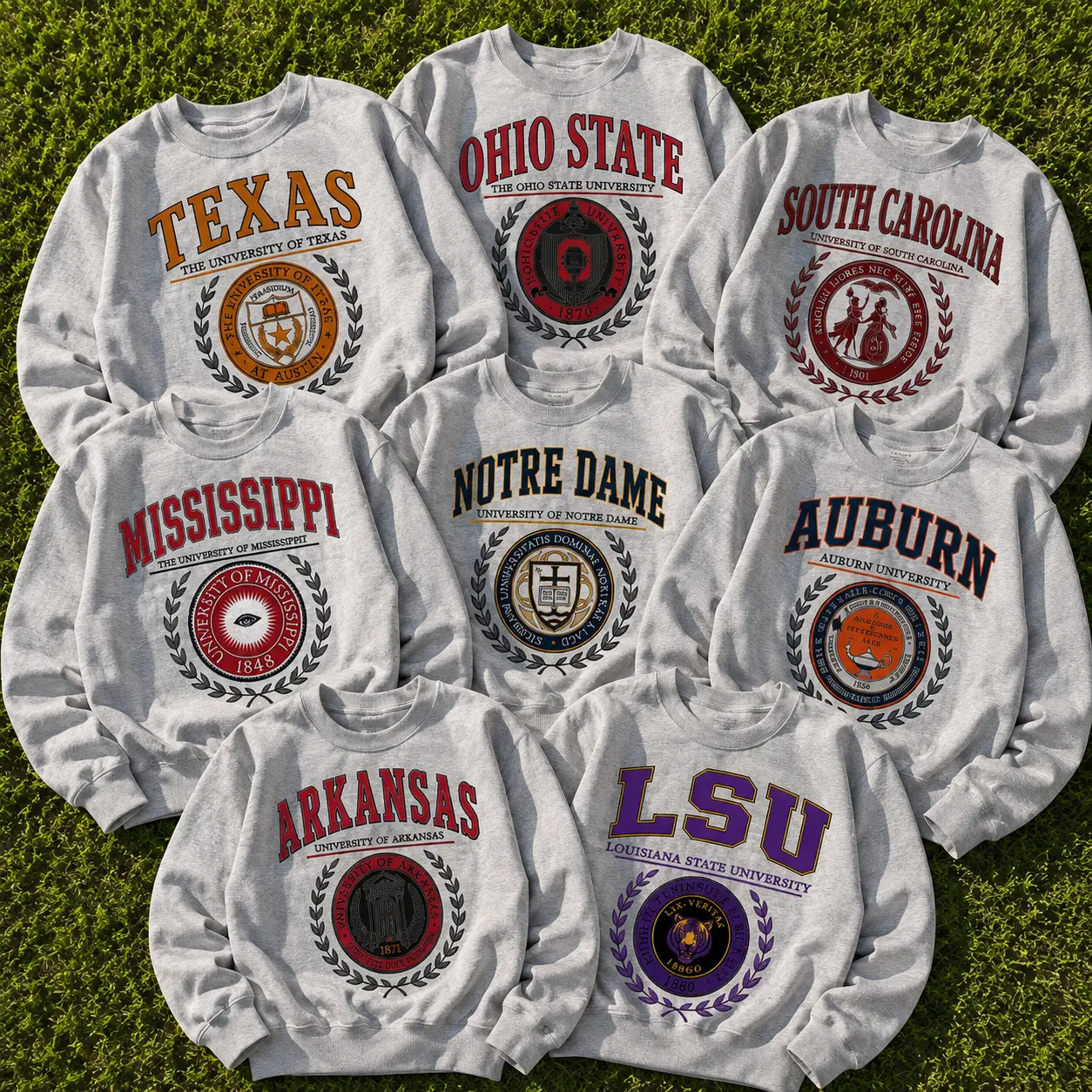 Vintage College Football Sweatshirt, Official Seal  Retro University Crest Crewneck, All Team Football Fan Apparel, Classic Collegiate Streetwear, Cozy Gameday Gift, Football Lover Apparel
