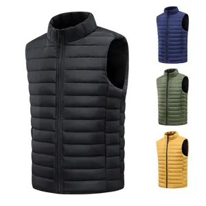Autumn And Winter Fashion Men'S Vest Multi-Colored Outdoor Casual Men'S Waistcoat Stand Collar Warm Coats Beige Black