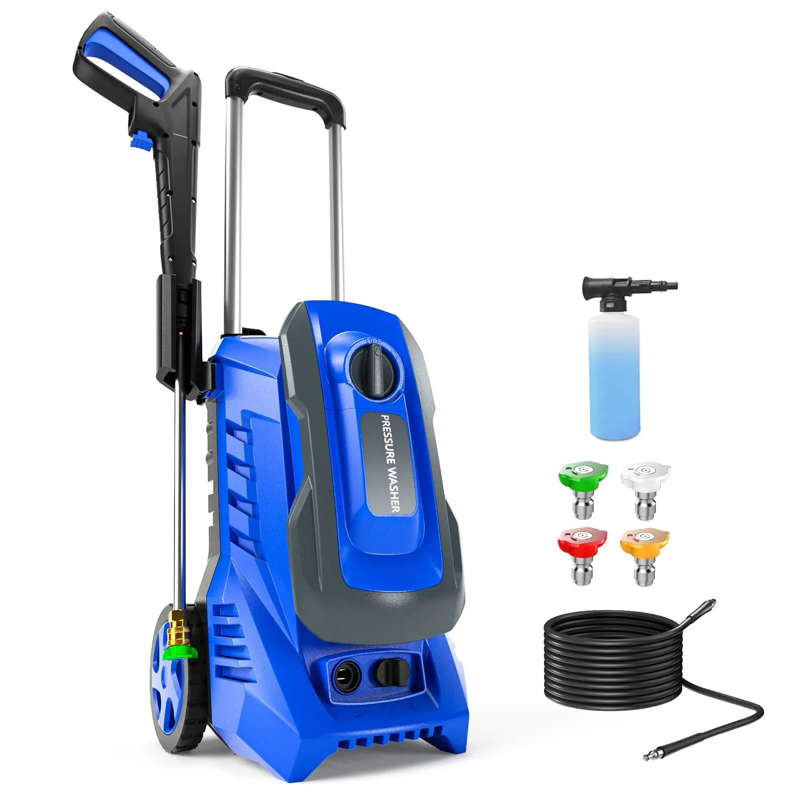4200 PSI MAX 2.5 GPM Electric Power Washer, Multi-Functional Outdoor Cleaning Machine Built with 25FT  Hose, Extended Spray Wand, Foam Sprayer Kit and Overheat Protection System for Motorcycle, Wall, Sidewalk, Pool, Deck, Yard, Stair, Boat cleaning