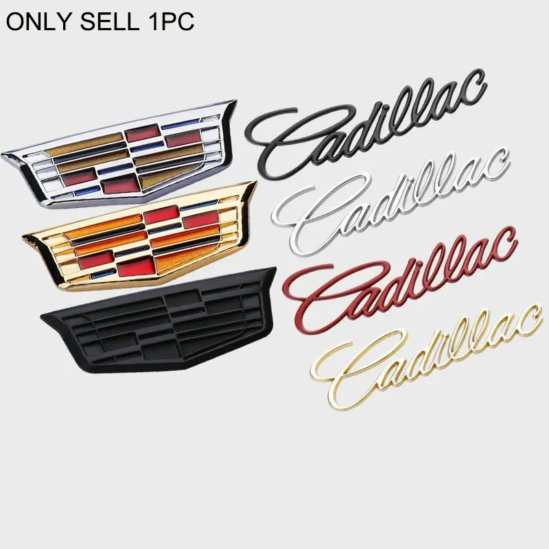 Metal Car Sticker Front Rear Side Emblem Badge Fit for Cadillac Logo, Escalade Cts Ats Srx Xts Xt5 Sts Ct5 Ct6 Bls XLR Accessories Automotive Decoration Automotive Vehicle Accessory