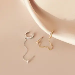 Pave Chain Ear Cuffs by Caitlyn Minimalist