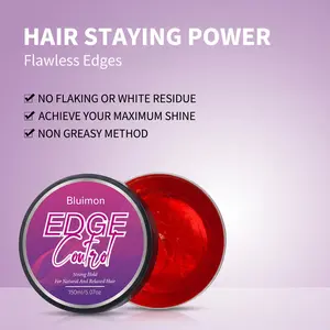 Bluimon Edge Control Gel with Castor Oil, 5.07 Fl Oz, Strong Hold, Non-Greasy, Non-Flaking, Long Lasting, Natural Formula, Supports Hair Growth, For All Hair Types