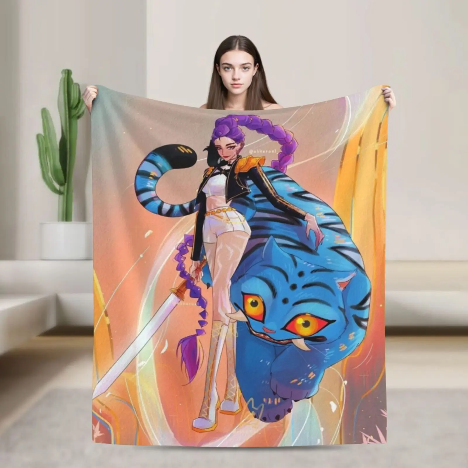 The Cosmic Space Huntrix double-sided fleece blanket features a galaxy-themed print. Perfect as a cozy throw for relaxing at home or as a decorative accent for your sofa, it makes a wonderful keepsake or Easter gift for a best friend.