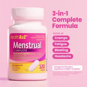 HealthA2Z Menstrual Complete Pain Relief Tablets | Relieves Cramps, Bloating, Fatigue, Backache & Headache