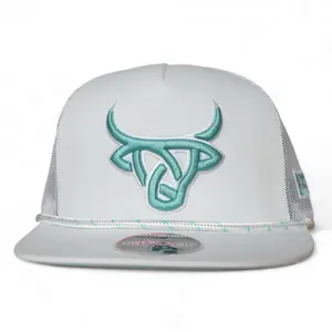 Lost Calf Frost Teal Flat Snapback Hat with Teal Logo and Snapback Closure