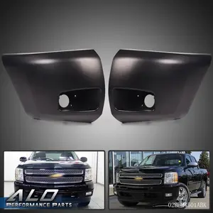 Fit For Chevy Silverado 1500 2007-2013 Front Bumper End Caps Fog Light Covers