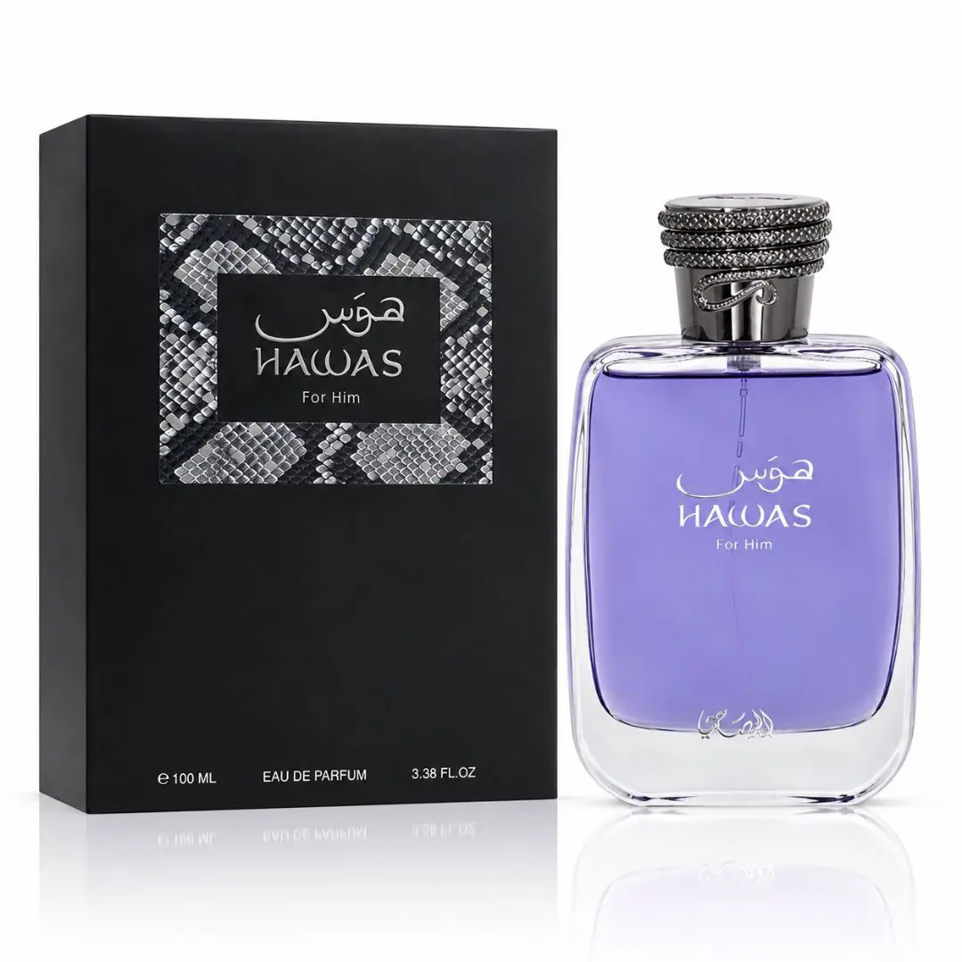 Hawas for Men Eau de Parfum 100ml (3.4 oz) by Rassasi – Men Perfume Fragrance, Long Lasting Aquatic Men’s Perfume
