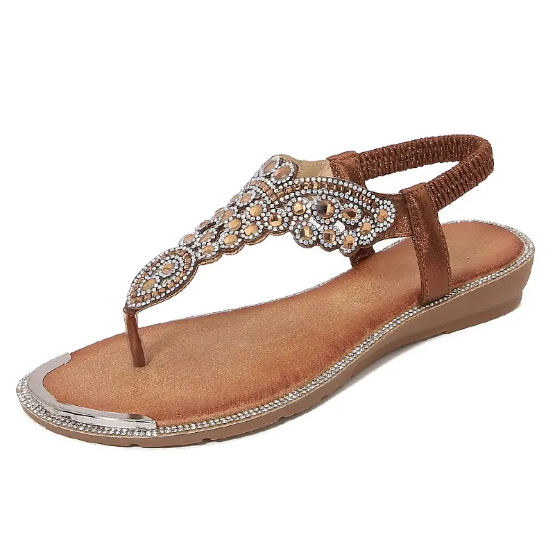 IELTS Run plus Size Hollow-out Cross-Border Flat Rhinestone Sandals Bohemian Style Comfortable Women's Shoes Summer 3016 -1A Girl Footwear Tactical platform sandals Flatform platform sandals