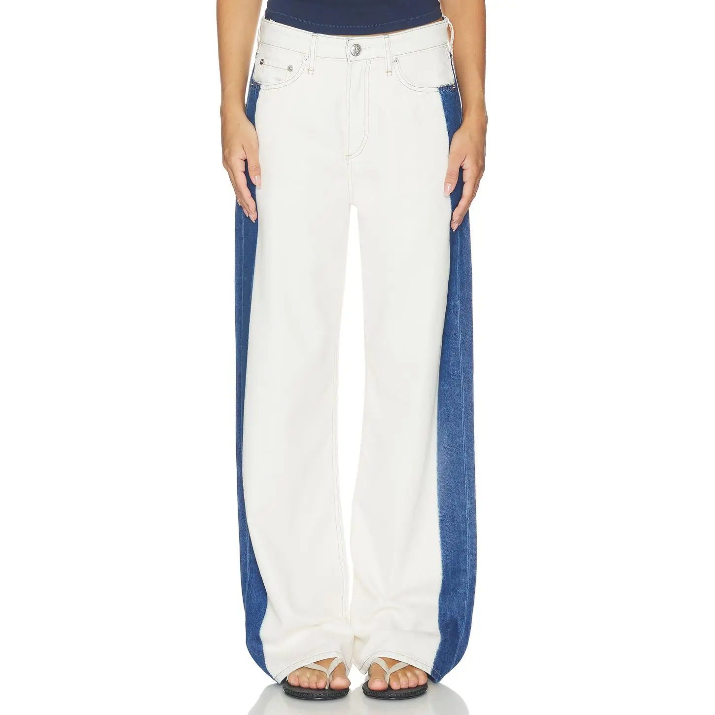 Rag & Bone Featherweight Logan Wide Jean in Dark Bleach