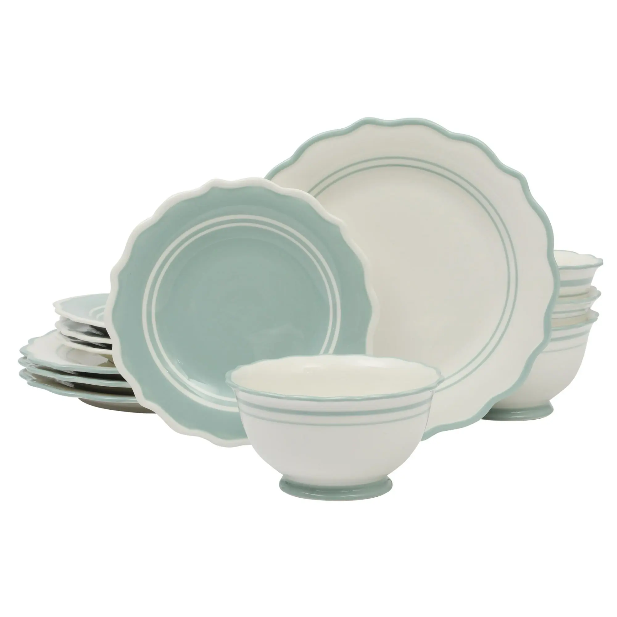 The Pioneer Woman Ainsley 12-Piece Ceramic Dinnerware Set