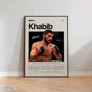 Khabib Nurmagomedov Poster, UFC Wall Art, MMA Fighter Print Décor