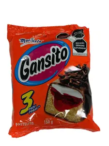 Marinela Gansito 3 Piezas – Mexican Strawberry Filled Snack Cakes with Creme Filling and Chocolate Coating – 5.29 oz (150 g)