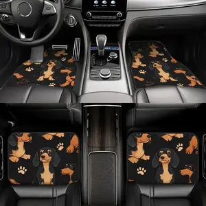 Set of 4 Dachshund Paw Print Car Floor Mats, Suitable for Sedans, Vans, And Suvs, a Car Interior Accessory