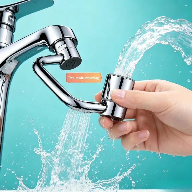 2-Mode Swivel Faucet Aerator 1440° Rotation Extension Reduce Chlorine for Bathroom Kitchen Face Eye Wash Skin Care Thanksgiving Black Friday Christmas Gifts new dual sprayer mode bathroom smart classic stainless steel all-angle control aerator extender