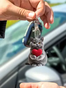 Cute Cat Keychain Pendant, Adorable Kitty Design Accessory, Perfect Gift for Cat Lovers & Daily Use Essentials, Keychain Kawaii