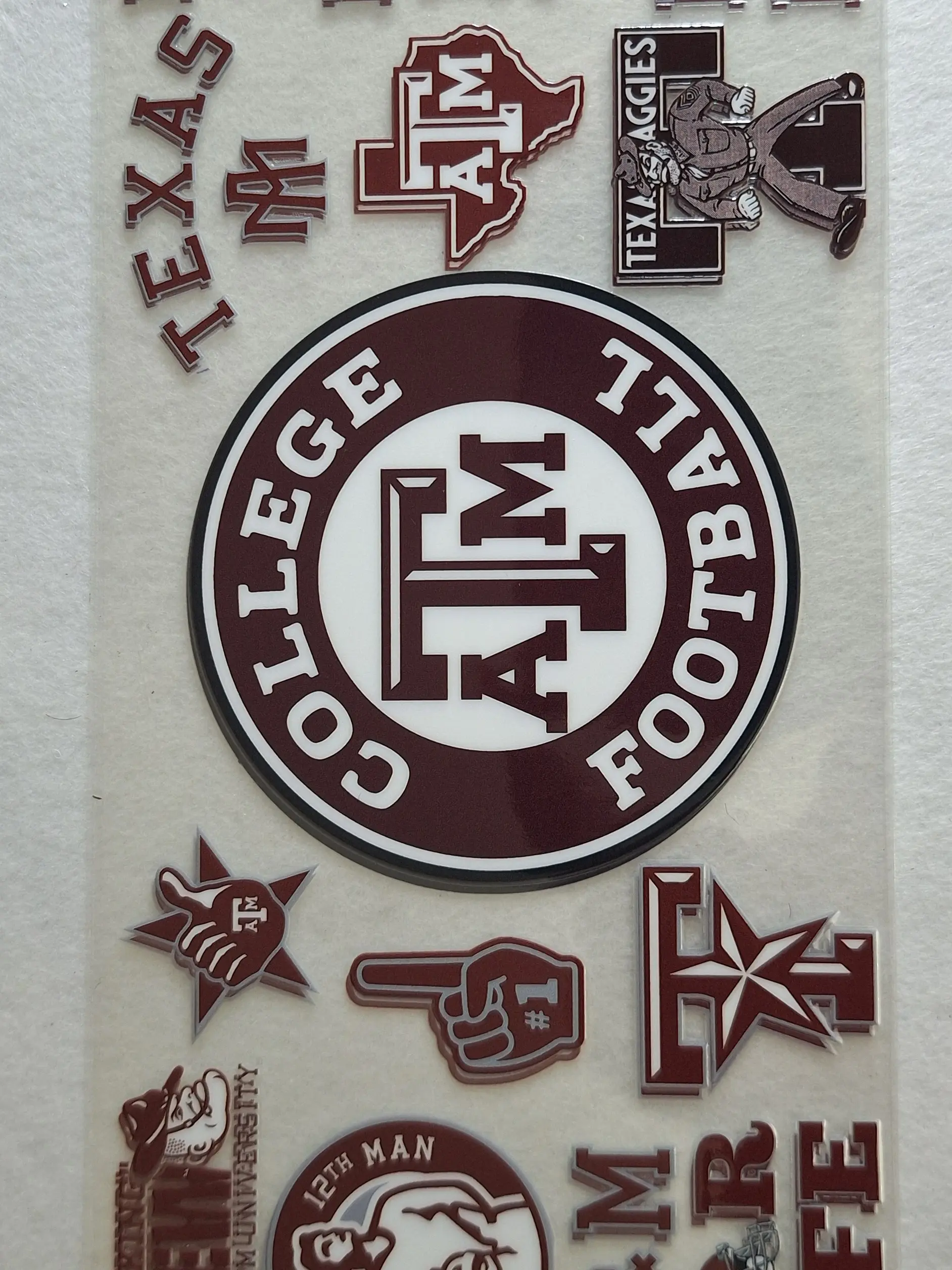 Texas A&M University College Football Stickers Set - Official Team Logo & Fan Gear for Sports Enthusiasts