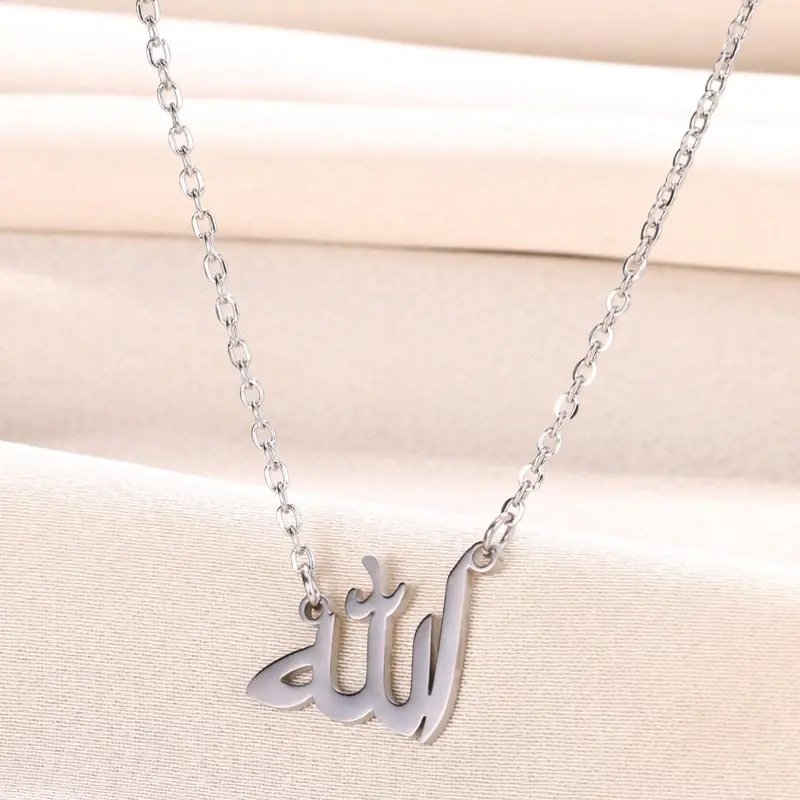 Arabic Letter Alphabet Pendant Necklace for Women & Girls, Stainless Steel Jewelry for Party, Daily Clothing Decor, Trendy All-match & Exquisite Jewelry for Birthday Gift