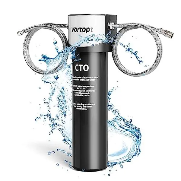 Under Sink Water Filter(with Faucet), 19K Gallon Water Filter System, Reduces Lead, Chlorine, Tastes and Odours for Kitchen, Bathroom, Living Room and more!