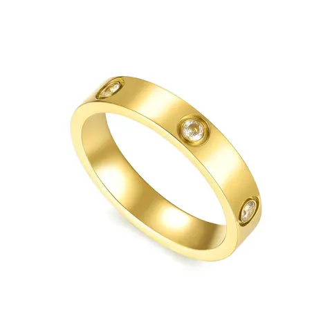 EVRY JEWELS Gold or Silver Plated Stainless Steel Women's Hypoallergenic Rich Girl Ring