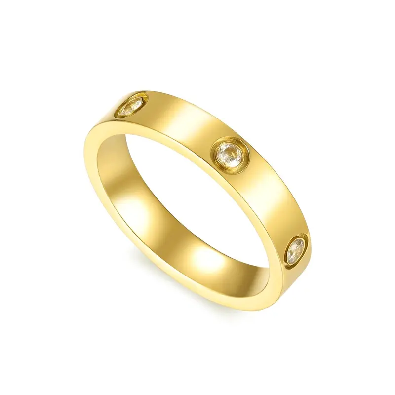 EVRY JEWELS Gold or Silver Plated Stainless Steel Women's Hypoallergenic Rich Girl Ring