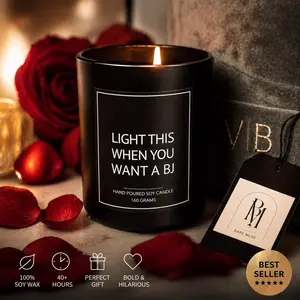 BJ Candle Funny Gift for Husband Boyfriend Birthday Valentine's Day Present Unique Fun Candles for Him Special Occasions