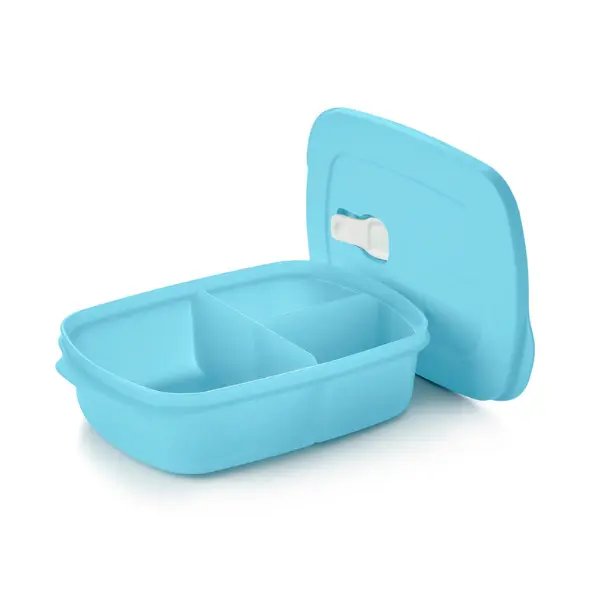 Tupperware Crystal Wave Plus Reheatable Food Storage Containers  Divided Microwave Dish with Leakproof Lid & Heat-Resistant Material - Perfect for Travel & Office