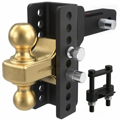 【NEW】TYT Adjustable Truck Trailer Hitch for 2" Receiver, toolupgrade 6" Drop/Rise Tow Hitch with Dual Balls (2" & 2-5/16"), Compatible with Heavy-Duty Trailer Systems up to 22,000 lbs