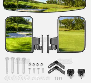 Golf Cart Side Mirrors and Wide Rear View Mirror Kit