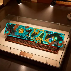 Dragon Pattern Brick Set Model, British Museum Lucky Dragon Mini Building Kit 1574 Pieces, Building Block Sets, Educational 3D Puzzle, Kids & Adults Gift