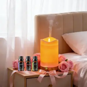 The Ultimate Thoughtful Gift for Girlfriends, Moms & Wives – Candle-Style Aroma Diffuser Humidifier | Adjustable Timer, Multi-Color Ambient Night Light, 3 Premium Essential Oils Included | Baby-Safe Gentle Fragrance, Daily Comfort Guaranteed