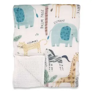Soft Safari Bamboo Cotton Waffle Blanket