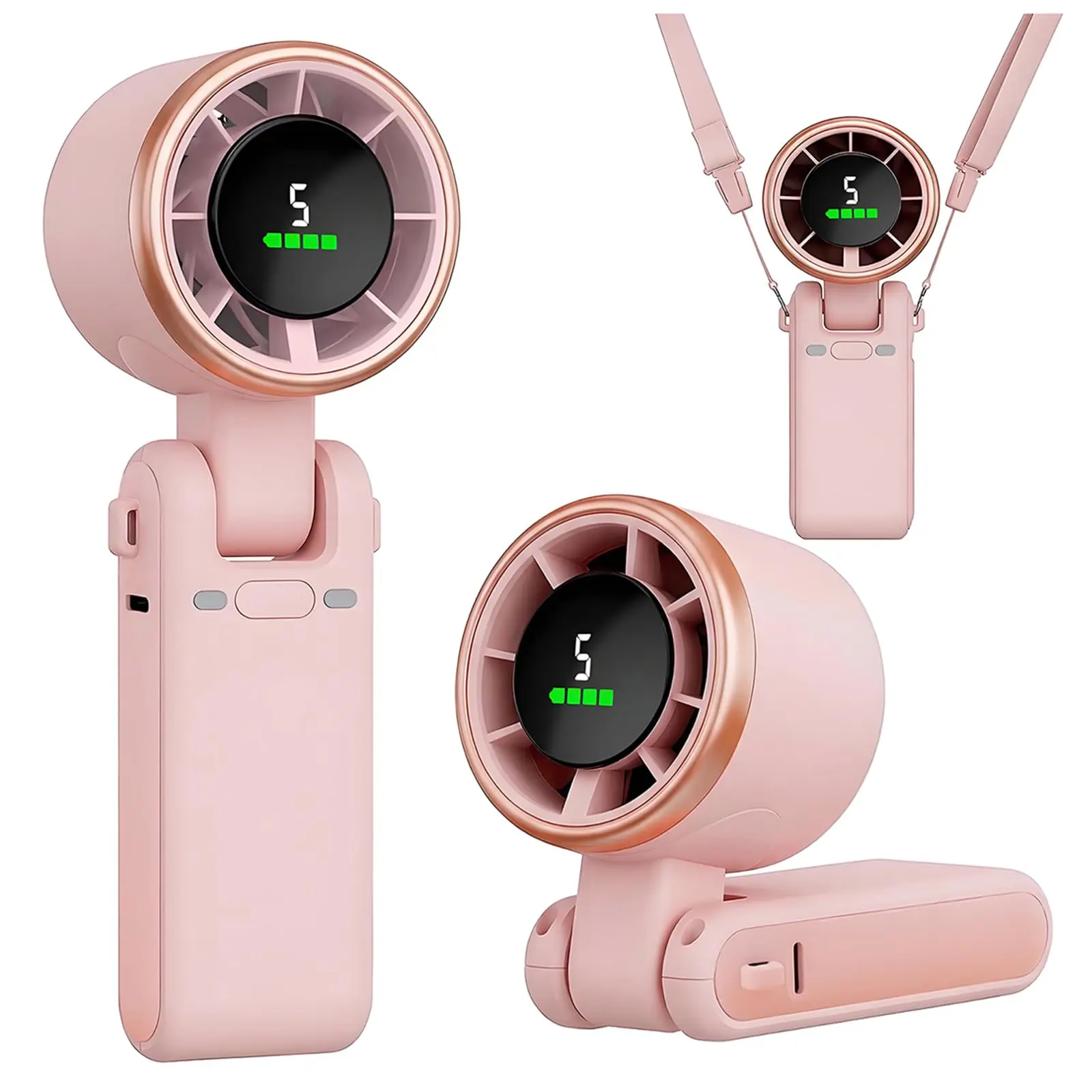 3-in-1 Rechargeable Turbo Fan, 5-Speed Handheld & Desk Personal Cooling Fan with Up to 13H Runtime for Office, Desk, Home & Study,fan portable