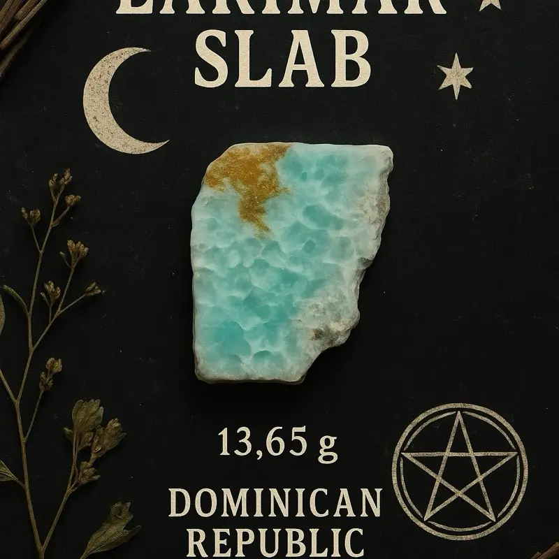 Larimar Small Slab from Dominican Republic 13.65g Natural Aquamarine Gemstone for Jewelry Making