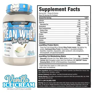 MuscleSport Lean Whey™ Iso Hydro Gourmet Protein 2lb